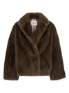 Valentini 1972 Plush Brown Faux Fur Jacket In Brown