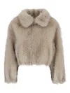 Valentini 1972 Plush Faux Fur Coat With Classic Collar In Brown