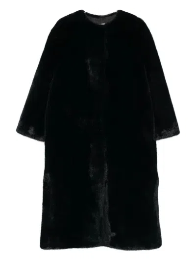 Valentini 1972 Plush Velvet Texture Black Coat