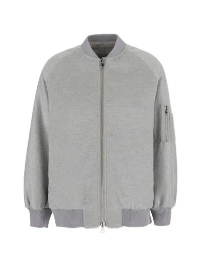 Valentini 1972 Reversible Faux-fur Bomber Jacket In Gray