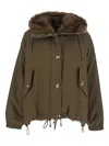 Valentini 1972 Parka With Hood And Faux Fur Lining. In Green