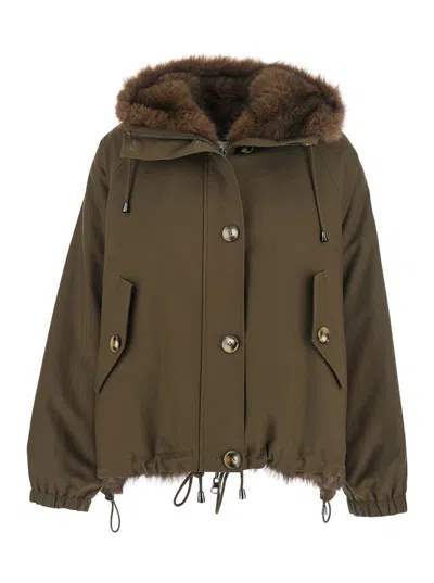 Valentini 1972 Reversible Hooded Parka In Green