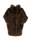 Valentini 1972 Semi-sleeveless Jacket In Faux Mink Fur. In Brown
