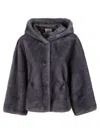 Valentini 1972 Short Ecofur Parka With Fixed Hood In Gray