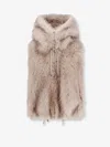 Valentini 1972 Sleeveless Faux Fur Jacket In Sand
