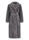 Valentini 1972 Synth Fur Coat In Gray