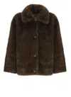 Valentini 1972 Synthetic Fur Coat In Brown
