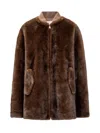Valentini 1972 Eco Fur Coat In Brown