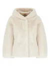 Valentini Hooded Faux-fur Jacket In Neutral