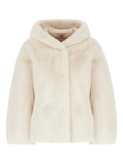 Valentini Hooded Faux-fur Jacket In Neutral