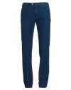 Valentini Man Pants Blue Size 40 Cotton, Elastane