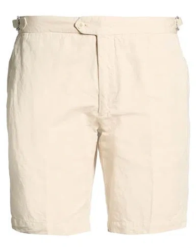 Valentini Man Shorts & Bermuda Shorts Beige Size 42 Linen, Cotton In Neutral