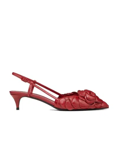 Valentino Garavani 03 Rose Edition 40mm Slingback Pumps In Red