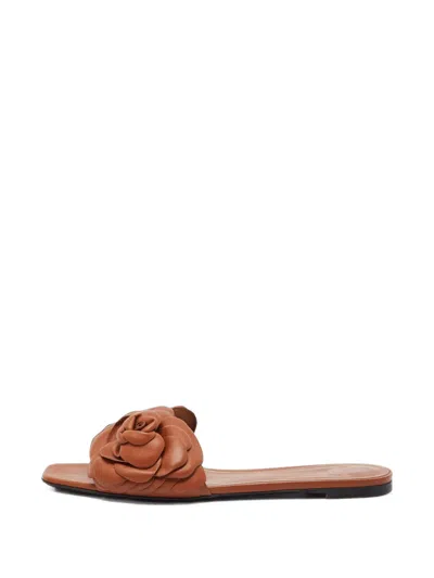 Pre-owned Valentino Garavani 03 Rose Edition Atelier Leather Sandals In Brown