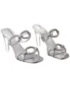Valentino Crystal Chain Transparent-heel Mule Sandals In Silver