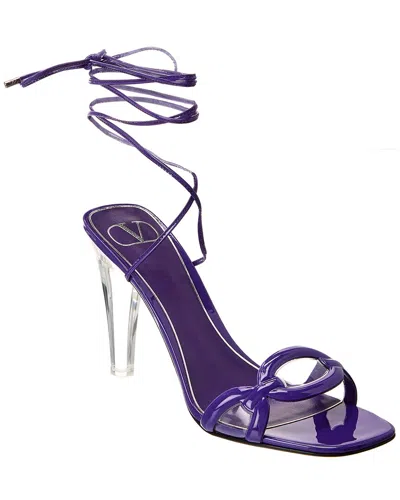 Valentino Garavani 100 Patent & Vinyl Sandal In Purple