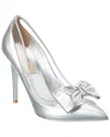 Valentino Dollybow Metallic Leather Pump In Silver