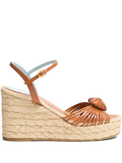 Valentino Garavani 100mm Leather Heeled Sandals In Brown