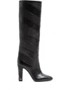 Valentino Garavani Rayons Nappa Boot With Chevron Pattern 100mm Woman Black 39 In Multi