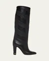 Valentino Garavani Rayons Nappa Boot With Chevron Pattern 100mm Woman Black 39 In Black