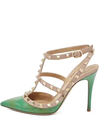 Pre-owned Valentino Garavani 100mm Rockstud-detail Pumps