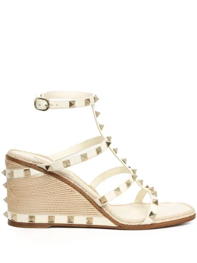 Valentino Garavani 100mm Rockstud Espadrilles In 中性色