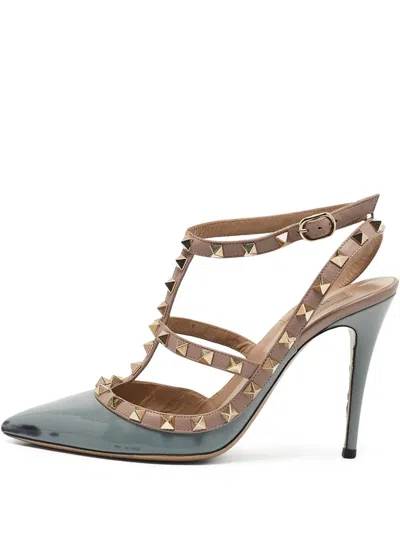 Pre-owned Valentino Garavani 100mm Rockstud Heeled Pumps