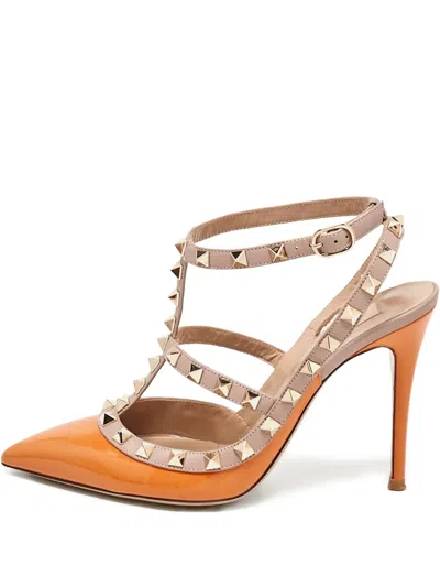 Pre-owned Valentino Garavani 100mm Rockstud Pointed-toe Pumps