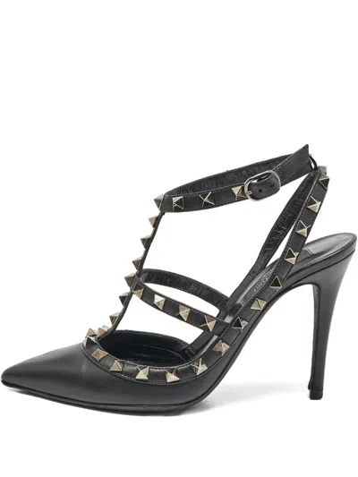 Pre-owned Valentino Garavani 100mm Rockstud Pointed-toe Pumps