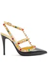 Valentino Rockstud Pumps With Strap In Black