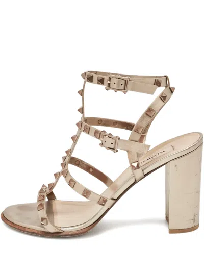 Pre-owned Valentino Garavani 100mm Rockstud Sandals