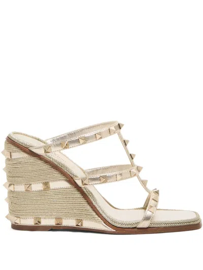 Valentino Garavani 100mm Rockstud Wedge Sandals