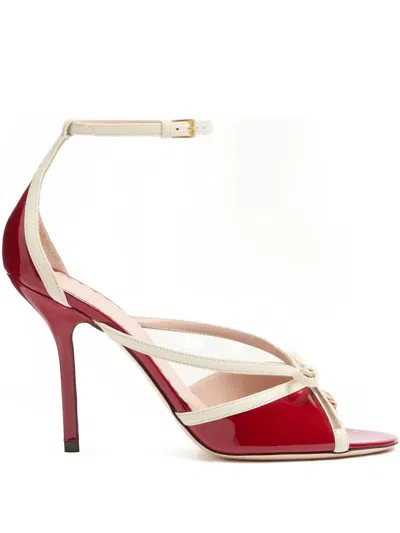 Valentino Garavani 100mm Vlogo Bow Bepointy Sandals In Burgundy