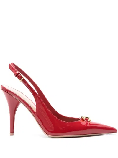 Valentino Garavani V Logo The Bold Edition Sling Back Pump In Ro Rosso V