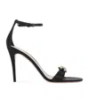 Valentino Vlogo Signature Satin Sandals In Black