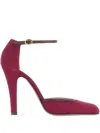 Valentino 105mm Ankle-strap Suede Pumps In Red