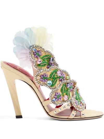 VALENTINO GARAVANI 105MM DANS LE FOYER CRYSTAL-EMBELLISHED SANDALS