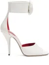 Valentino Garavani Drip Rose Kidskin Sandal With Crystals 105mm Woman White 41 In White