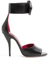 Valentino 105mm Drip Rose Rose-embellished Leather Sandals In Black