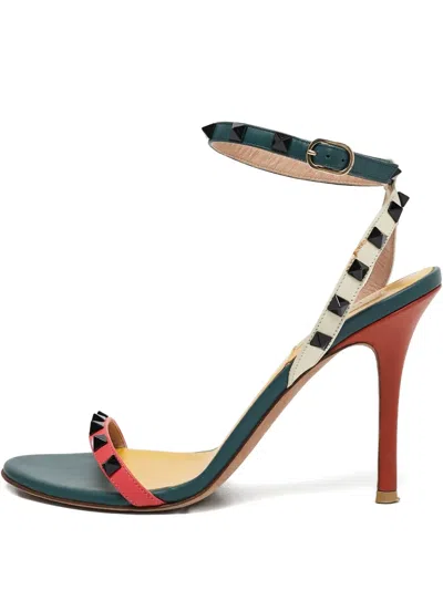 Pre-owned Valentino Garavani 105mm Rockstud Leather Sandals