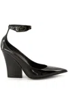 Valentino Vlogo Lockette 105 Patent Leather Wedges In Black
