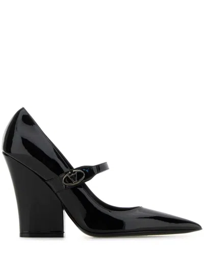 Valentino Garavani Mary Jane Patent Leather Shoes In Black