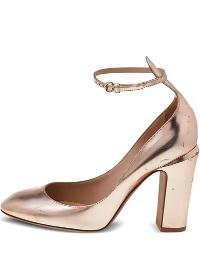 Pre-owned Valentino Garavani 10mm Metallic-finish Pumps