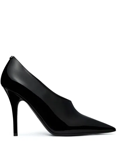 Valentino Garavani 105mm Le Salon Leather Pumps In Black