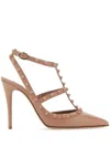 Valentino Garavani Rockstud Pointed Toe Pumps In Neutrals