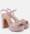 Valentino Plateausandalen 115 Vlogo Aus Lackleder In Pink