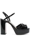 Valentino Vlogo Signature 115 Patent Leather Platform Pumps In Black