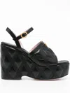 Valentino Garavani Quiltie Wedge Sandal 67 In Quilted Nappa 120mm Woman Black 41.5 In Black