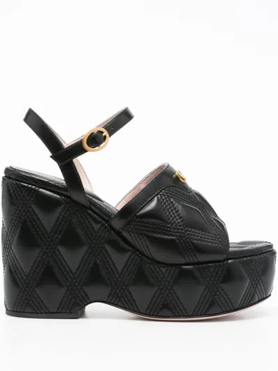 Valentino Garavani 115mm Vlogo Signature Quilted Sandals In Black