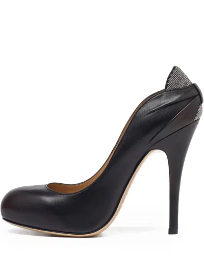 Pre-owned Valentino Garavani 120mm Leather Pumps In Black